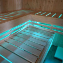 Eclairage d’ambiance du dessous du banc avec quatre tubes lumineux LED coloré avec télécommande pour sauna – Karibu