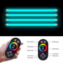 Eclairage d’ambiance du dessous du banc avec quatre tubes lumineux LED coloré avec télécommande pour sauna – Karibu