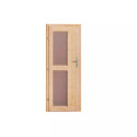Porte en bois pour sauna exterieur aspect verre dépoli - Karibu