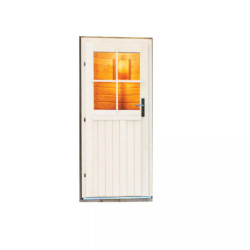 Porte semi-vitrée classique pour sauna blanc ivoire - Karibu