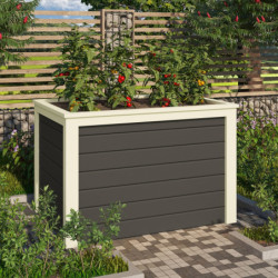 Potager surélevé 260L en bois 19mm - gris terre – Karibu