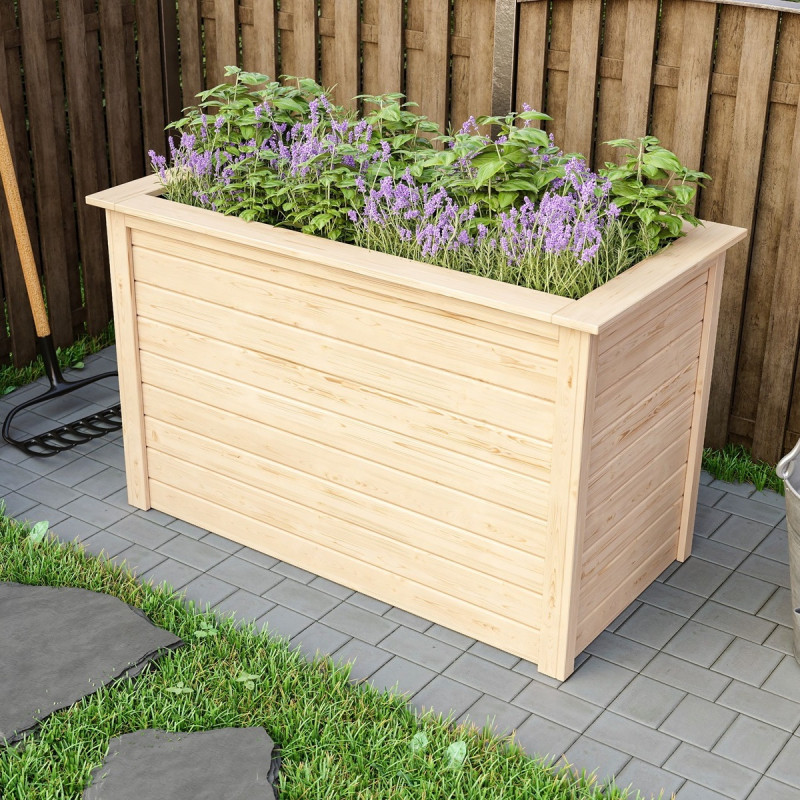 Potager surélevé 460L en bois 19mm - naturel – Karibu