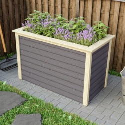 Potager surélevé 460L en bois 19mm - gris terre – Karibu