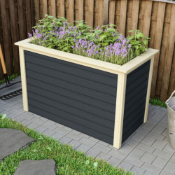 Potager surélevé 460L en bois 19mm - anthracite – Karibu
