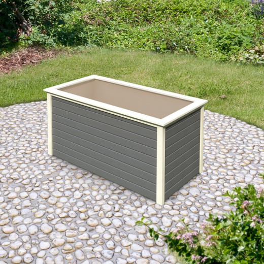 Potager surélevé 835L en bois 19mm - gris terre – Karibu