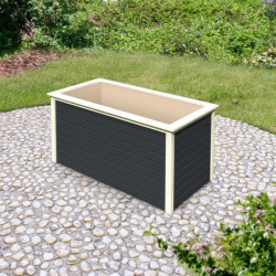 Potager surélevé 835L en bois 19mm - anthracite – Karibu
