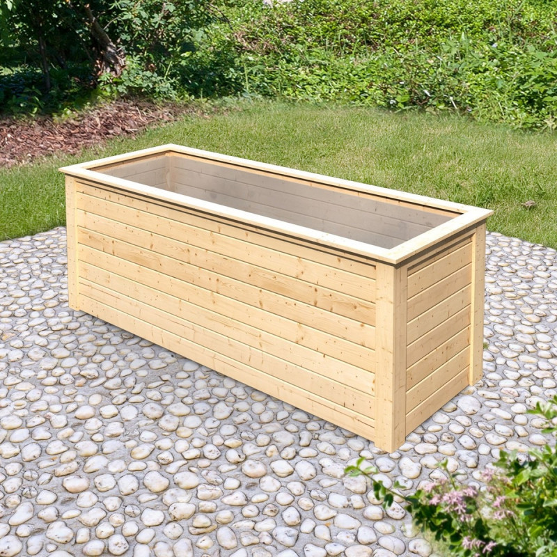 Potager surélevé 1520L en bois 28mm - naturel – Karibu