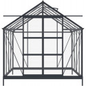 Serre de jardin en aluminium anthracite et verre trempé 4mm RINCA 6,05m² + embase - Green Protect