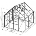 Serre de jardin en aluminium anthracite et verre trempé 4mm RINCA 6,05m² + embase - Green Protect