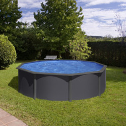 Piscine hors sol Juni ronde en acier gris anthracite Ø480xH132cm – Gré