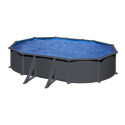 Piscine hors sol Juni ovale en acier gris anthracite 527x327cm – Gré