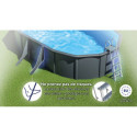Piscine hors sol Juni ovale en acier gris anthracite 527x327cm – Gré