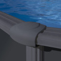 Piscine hors sol Juni ovale en acier gris anthracite 527x327cm – Gré