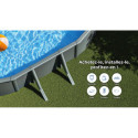 Piscine hors sol Juni ovale en acier gris anthracite 634x399cm – Gré