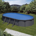 Piscine hors sol Juni ovale en acier gris anthracite 744x399cm – Gré