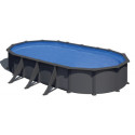 Piscine hors sol Juni ovale en acier gris anthracite 744x399cm – Gré