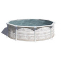 Piscine hors sol Groenland ronde en acier aspect nordique Ø480xH132cm – Gré