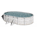 Piscine hors sol Groenland ovale en acier aspect nordique 634x399cm – Gré