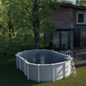 Piscine hors sol Islande ovale en acier aspect nordique 634x399cm – Gré