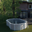 Piscine hors sol Islande ovale en acier aspect nordique 744x399cm – Gré