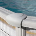 Piscine hors sol Islande ovale en acier aspect nordique 744x399cm – Gré