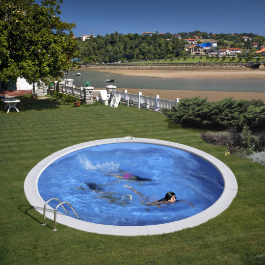 Piscine enterrée Madagascar ronde en acier Ø420xH150cm – Gré	