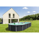 Piscine hors sol ovale OSMOSE 520x395x132cm en acier galvanisé anthracite – Trigano