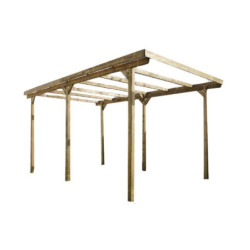 Carport en bois massif traité autoclave 15m² - Delahaye - sans toit