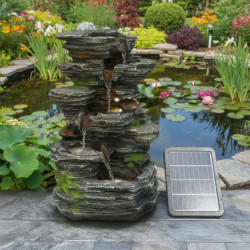 Fontaine solaire Stonea kit complet avec panneau et pompe - Art-Pond