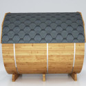 Sauna d'extérieur Tonneau en bois thermo-traité 4 à 6 places + poêle 9KW + shingles inclus - SNÖ
