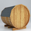 Sauna d'extérieur Tonneau en bois thermo-traité 4 à 6 places + poêle 9KW + shingles inclus - SNÖ
