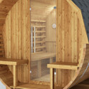 Sauna d'extérieur Tonneau en bois thermo-traité 4 à 6 places + poêle 9KW + shingles inclus - SNÖ