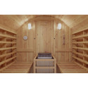 Sauna d'extérieur Tonneau en bois thermo-traité 4 à 6 places + poêle 9KW + shingles inclus - SNÖ