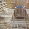 Sauna d'extérieur Tonneau en bois thermo-traité 4 à 6 places + poêle 9KW + shingles inclus - SNÖ