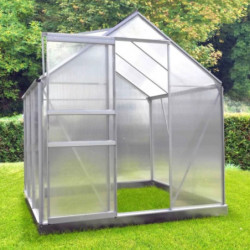 Serre de jardin 2,28m² en aluminium et polycarbonate Diamant 46