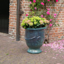 Vase de type Anduze en terre cuite émaillée bleu - Megacollections