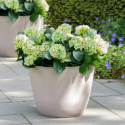 Pot en plastique recyclé Ecostone D.53xH.40cm couleur taupe - Megacollections
