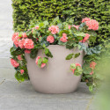 Pot en plastique recyclé Ecostone D.53xH.40cm couleur taupe - Megacollections