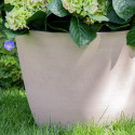 Pot en plastique recyclé Ecostone D.53xH.40cm couleur taupe - Megacollections