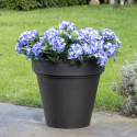 Pot en plastique recyclé Ecostone D.55xH.51cm couleur noire - Megacollections