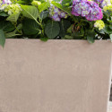 Jardinière en plastique recyclé Ecostone 100x32xH.49cm couleur taupe - Megacollections