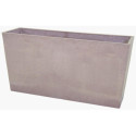 Jardinière en plastique recyclé Ecostone 100x32xH.49cm couleur taupe - Megacollections