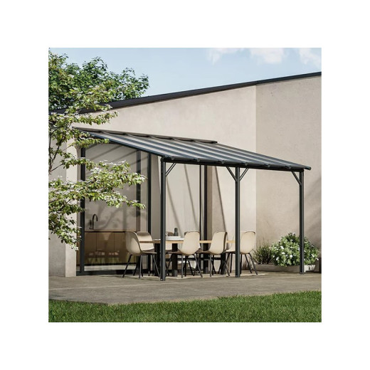 Pergola adossée 300x420cm en aluminium - Harmonie - PERGOFRANCE