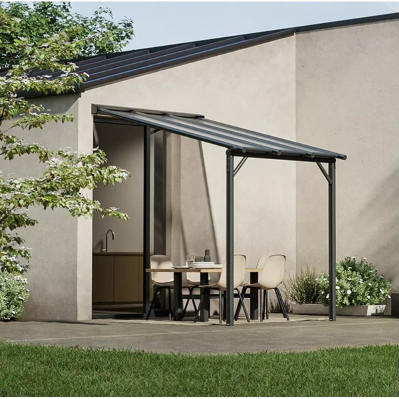 Pergola adossée 300x550cm en aluminium - Harmonie - PERGOFRANCE