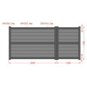 Portail battant asymétrique en aluminium 300x140cm HORACE - X-METAL