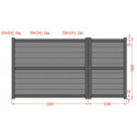 Portail battant asymétrique en aluminium 300x160cm HORACE - X-METAL