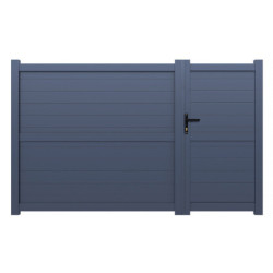 Portail battant asymétrique en aluminium 350x160cm HORACE - X-METAL