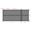 Portail battant asymétrique en aluminium 350x160cm HORACE - X-METAL