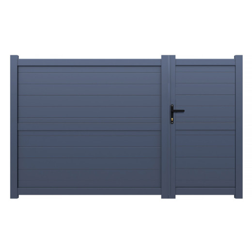 Portail battant asymétrique en aluminium 350x180cm HORACE - X-METAL