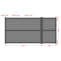 Portail battant asymétrique en aluminium 350x180cm HORACE - X-METAL